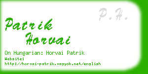 patrik horvai business card